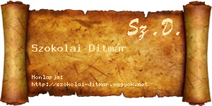 Szokolai Ditmár névjegykártya
